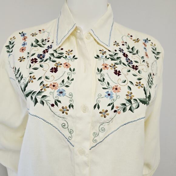 Sundance Shirt Size S Womens Embroidered Western Cowgirl Button Up Long Sleeve - Picture 2 of 8